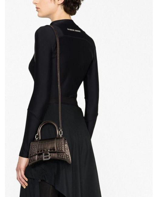 Balenciaga Black Hourglass Small Leather Top-handle Bag