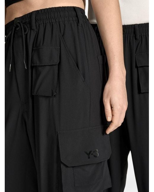 Y-3 Black Wide-Leg Trousers