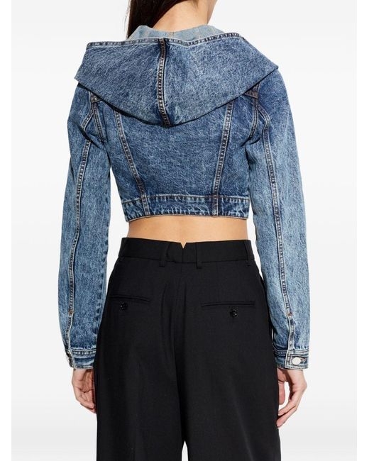 Alaïa Blue Denim Hooded Jacket