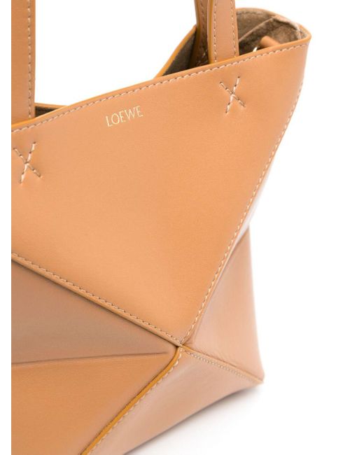 Loewe Natural Puzzle Fold Mini Leather Tote Bag