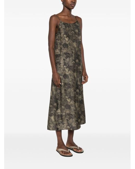 Uma Wang Green Anaya Printed Long Dress