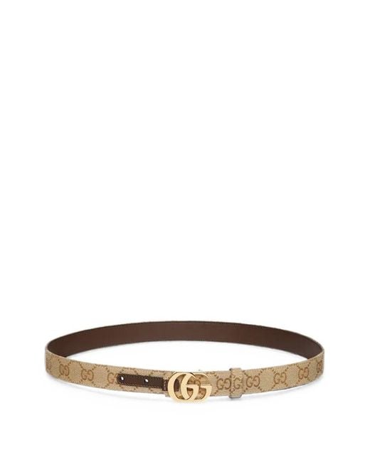 Gucci White Gg Marmont Reversible Belt