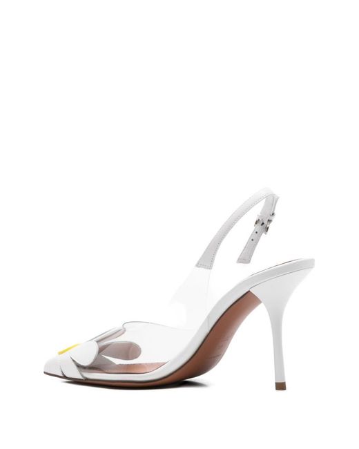 Alaïa White Bloom Slingback Pumps