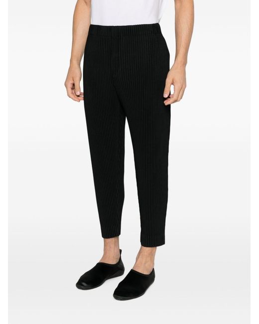 Homme Plissé Issey Miyake Black Pleated Trousers for men