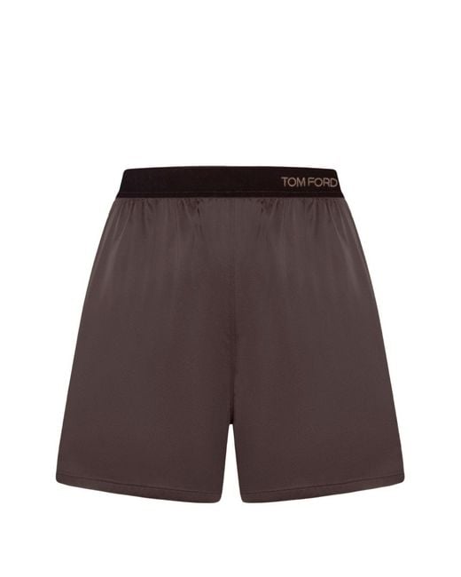 Tom Ford Purple Silk Pajama Shorts