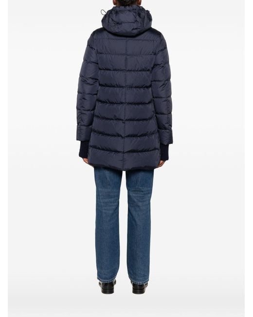 Herno Blue A-Shape Midi Down Jacket