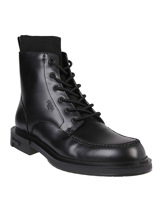 Fendi Black Leather Boot for men