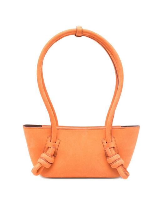 Hereu Orange Fleca Leather Shoulder Bag