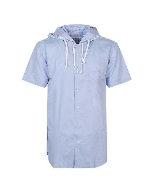 Comme des Garçons Blue Hooded Shirt for men