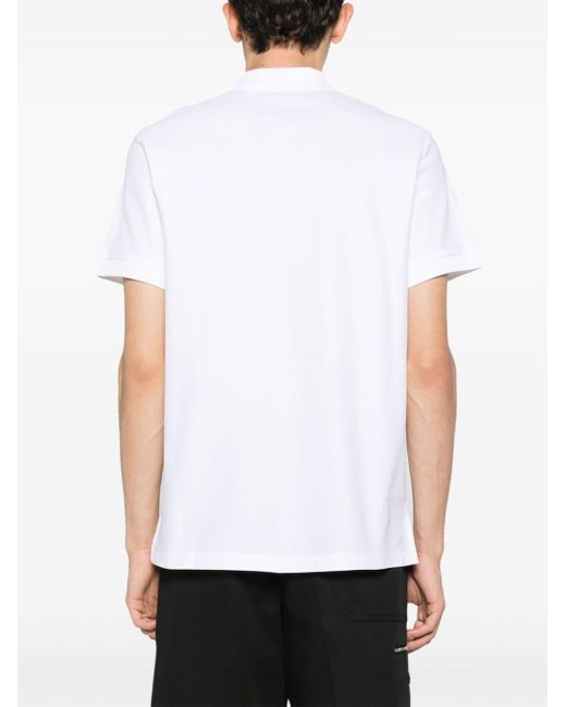 Burberry White Skull-patch Organic Cotton T-shirt for men