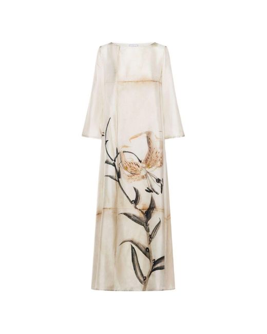 Pierre Louis Mascia White Printed Silk Dress