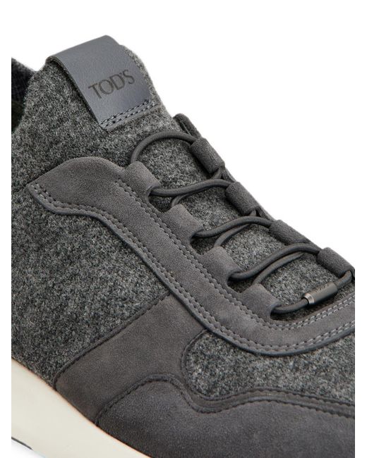 Tod's White Leather And Knit Sneakers for men