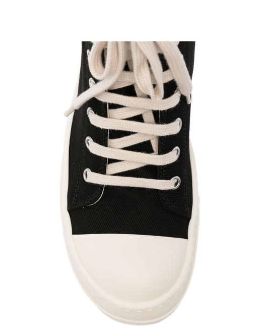 Rick Owens Black Canvas Sneakers