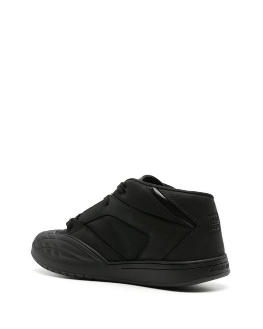Givenchy Black Panelled Leather Sneakers for men