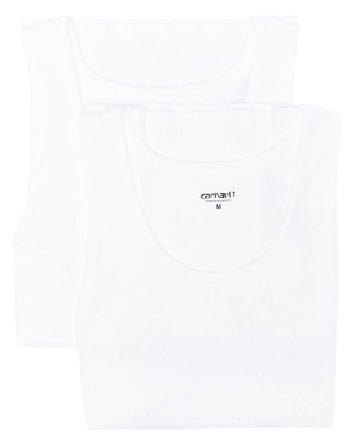 Carhartt White Fine-ribbed Tank Top (pack Of Two) for men