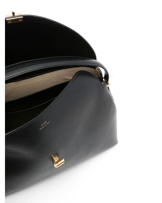 Totême Black T-Lock Leather Handbag