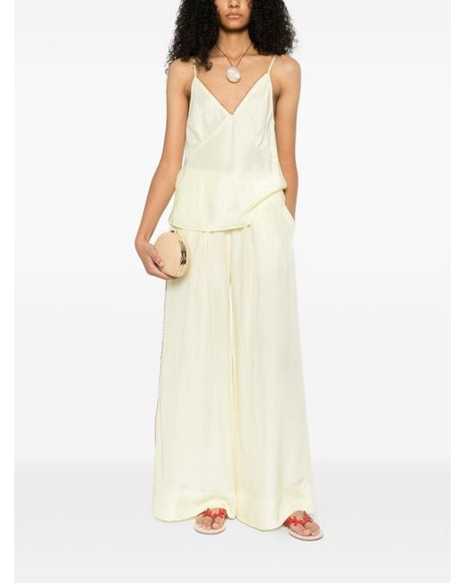 Forte_forte White Embroidered Silk Top