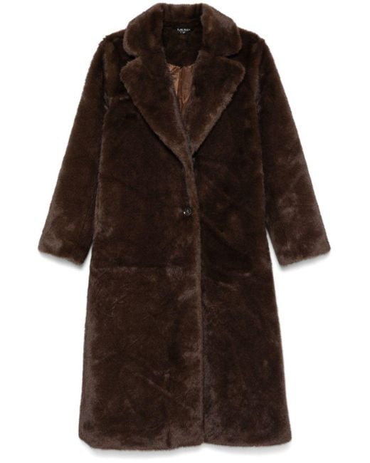 Ralph Lauren Brown Faux-Fur Coat