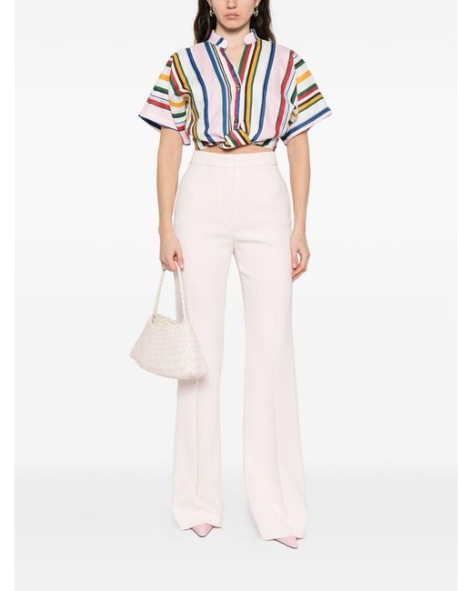 Max Mara White Flared Leg Trousers
