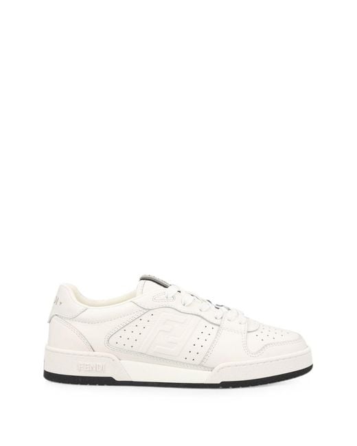 Fendi White Match Leather Sneakers