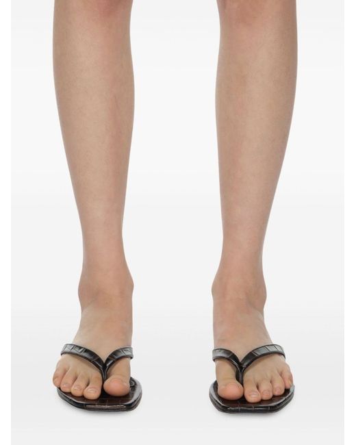 Totême Blue Leather Flat Thong Sandals