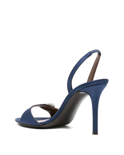 Sandali Con Decorazione E Cinturino Posteriore 100Mm di Giuseppe Zanotti in Blue