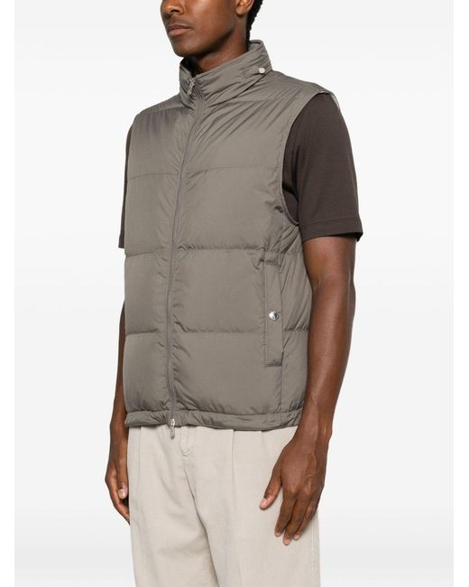 Brunello Cucinelli Gray Down Vest for men