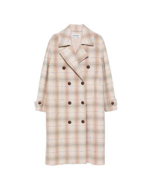 Loewe Natural Wool And Cashmere Double-Breasted Coat