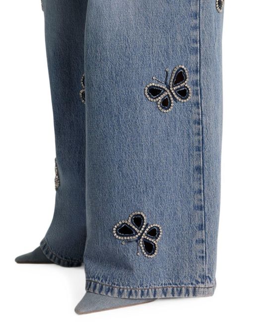 Alice + Olivia Blue Cutout Denim Jeans