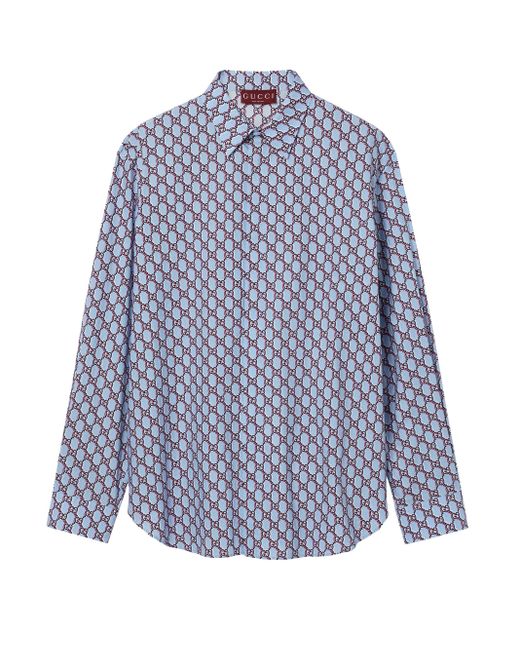 Gucci Blue Regular Gg Shirt for men