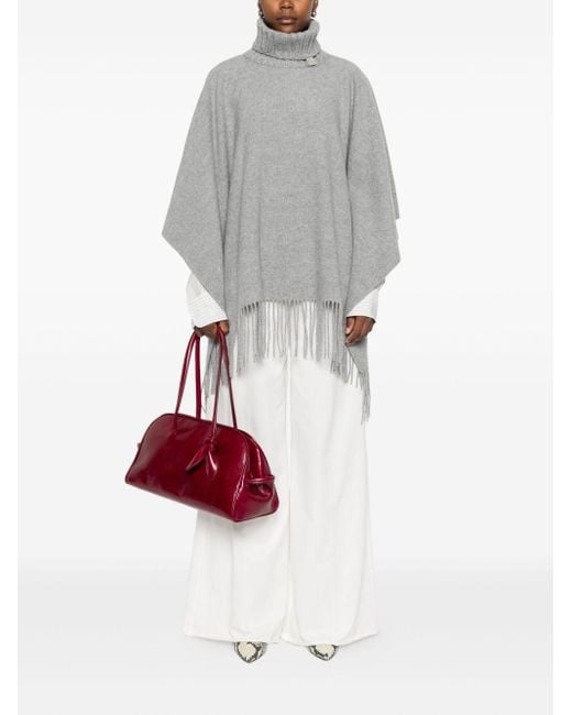 Fabiana Filippi Gray Wool Poncho