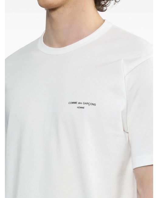 Comme des Garçons White Logo-print T-shirt for men