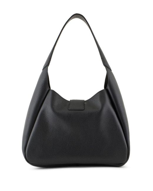 Emporio Armani Black Leather Medium Hobo Bag