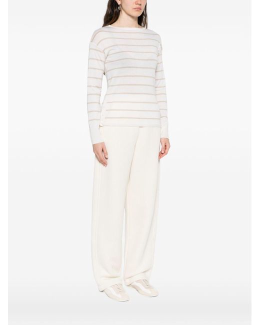 Max Mara White Cashmere And Silk Sweater