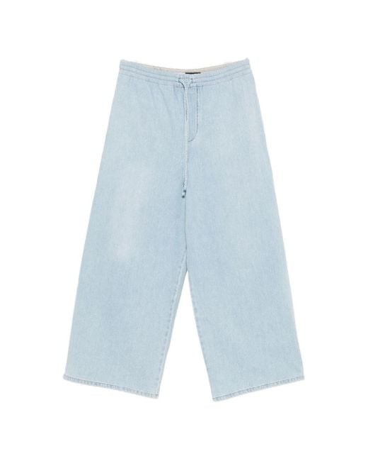 Loewe Blue Cotton Drawstring Trousers for men