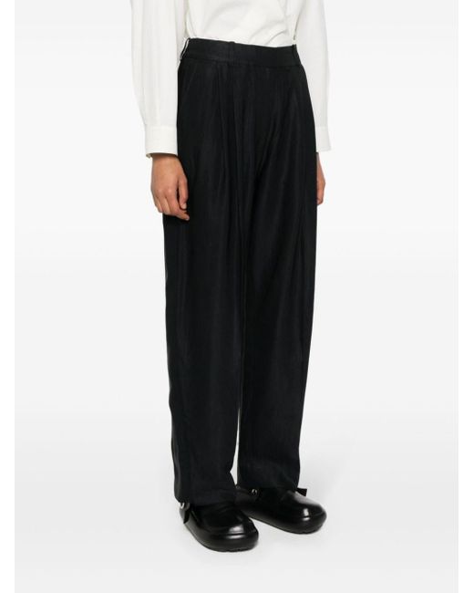 Studio Nicholson Black Wool Wide Leg Trousers