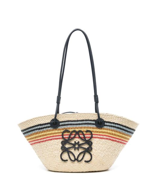 Borsa Anagram Basket Piccola di Loewe in White