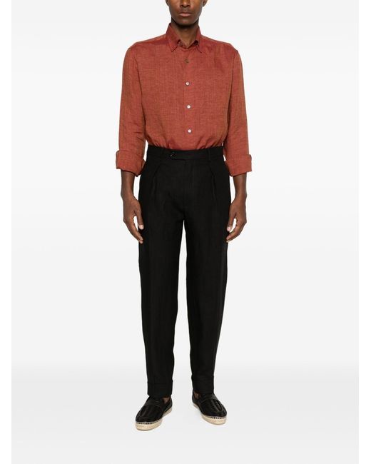 Brioni Red Linen Shirt for men