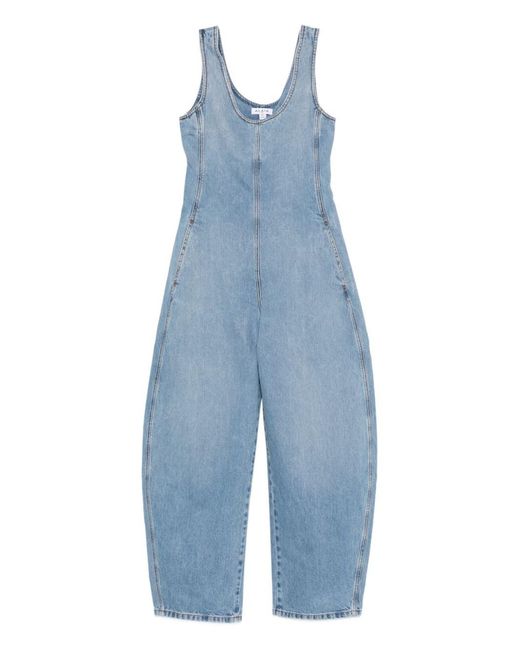 Alaïa Blue Denim Round Jumpsuit