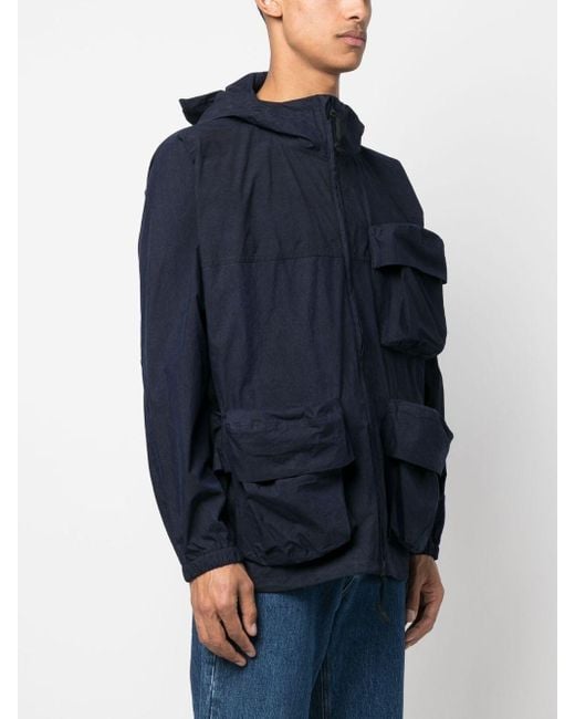 Snow Peak Blue Slouchy-hood Zip-up Jacket for men