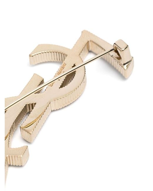 Saint Laurent White Cassandre Broche