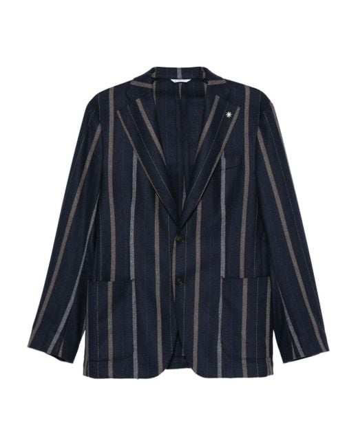 Manuel Ritz Blue Pinstriped Jacket for men