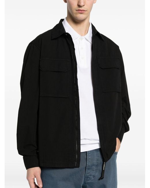 C P Company Black Organic Cotton Overshirt for men