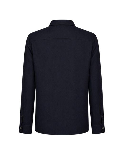 Brunello Cucinelli Blue Wool Shirt for men