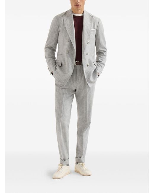 Brunello Cucinelli Purple Cashmere Crewneck Sweater for men
