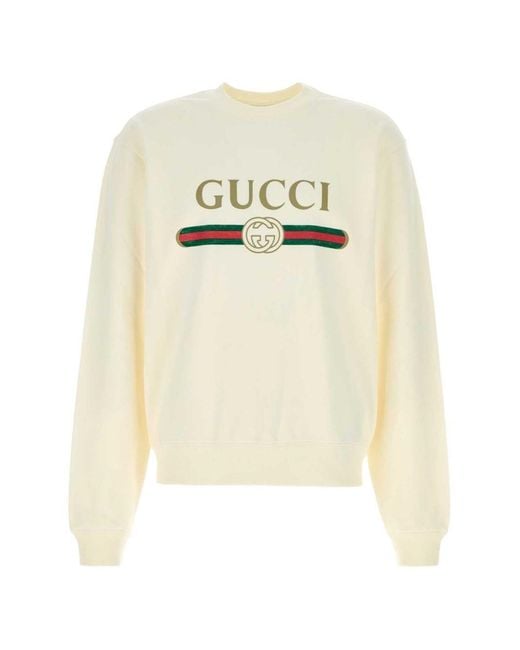 Gucci White Fake Crewneck Sweatshirt for men