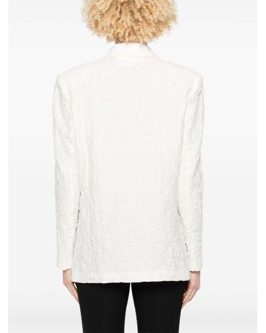 Harris Wharf London White Cotton Blend Blazer Jacket