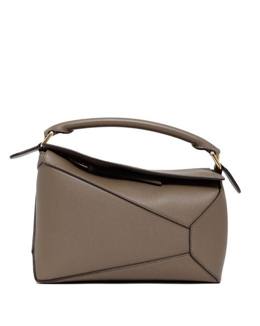 Loewe Brown Puzzle Edge Small Leather Handbag