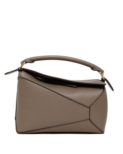 Loewe Brown Puzzle Edge Small Leather Handbag