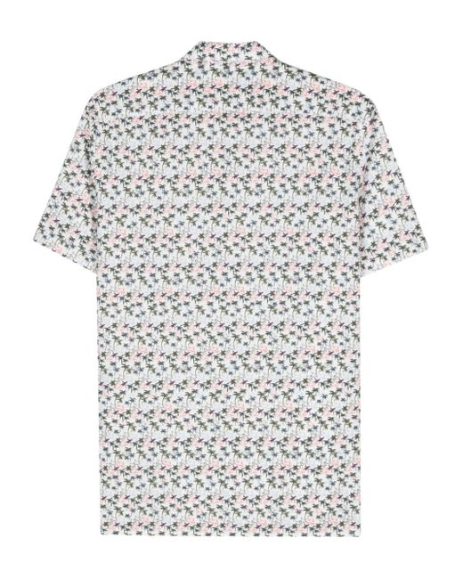 PS by Paul Smith Gray Palm Tree-print Poplin Shirt for men